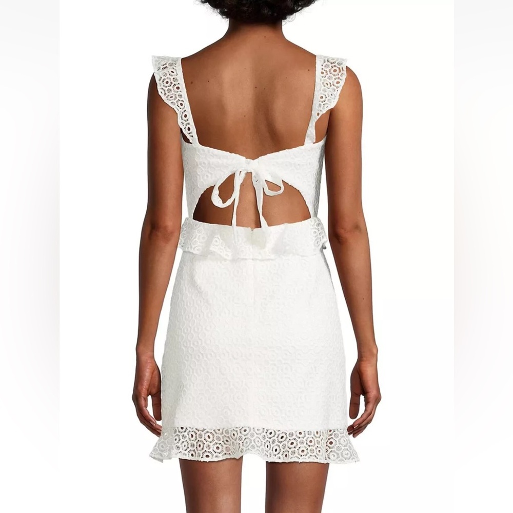 Aidan by Aidan Mattox Womens White Lace Fit-&-Flare Cocktail Dress Size 2 - Picture 3 of 6